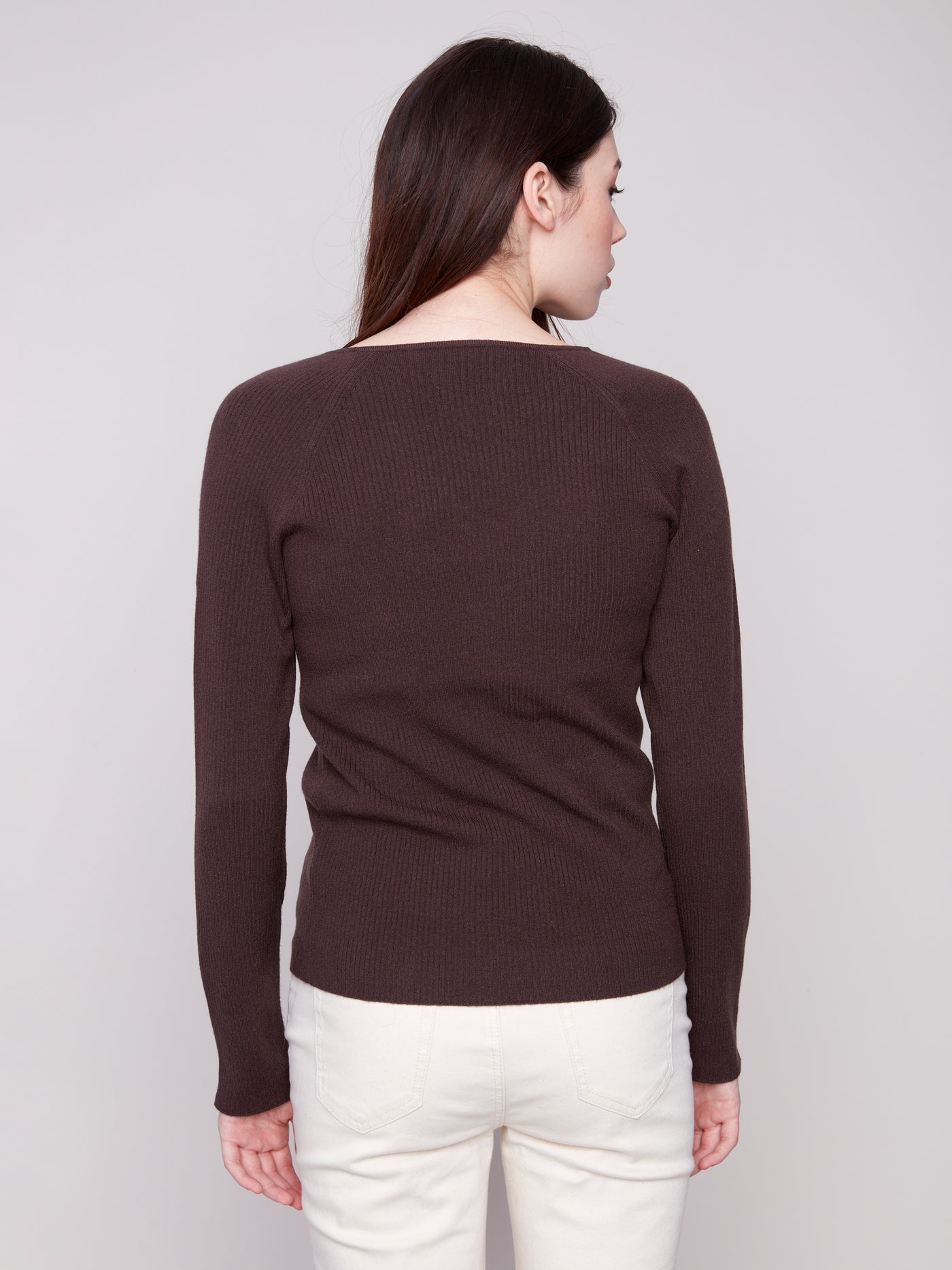 Charlie B Top - Heart Rivets + Vee - Mocha