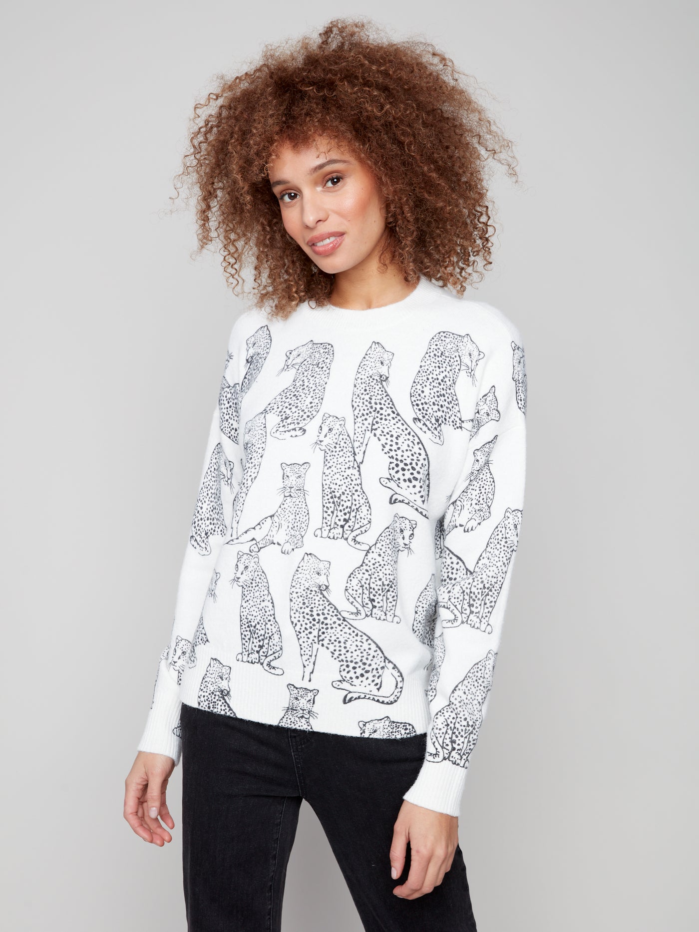 Charlie B Top - Printed Knit - Cheetah