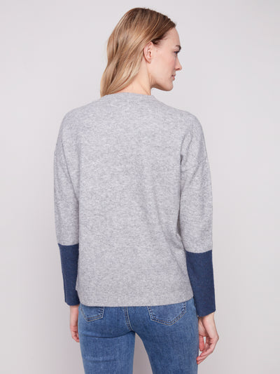 Charlie B Top - ColourBlock Sweater - Grey