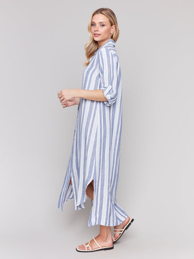 Charlie B Dress - Linen Tunic - Stripes