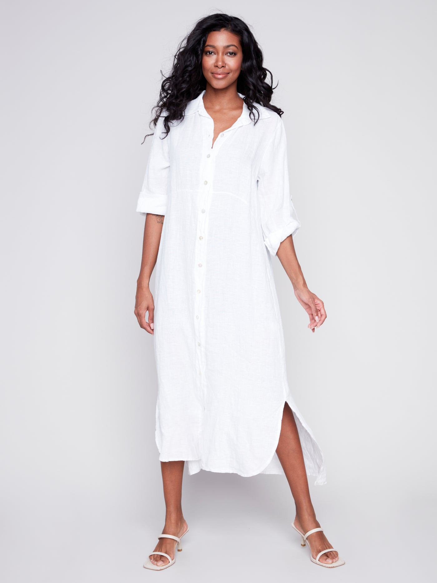 Charlie B Dress - Linen Tunic - White