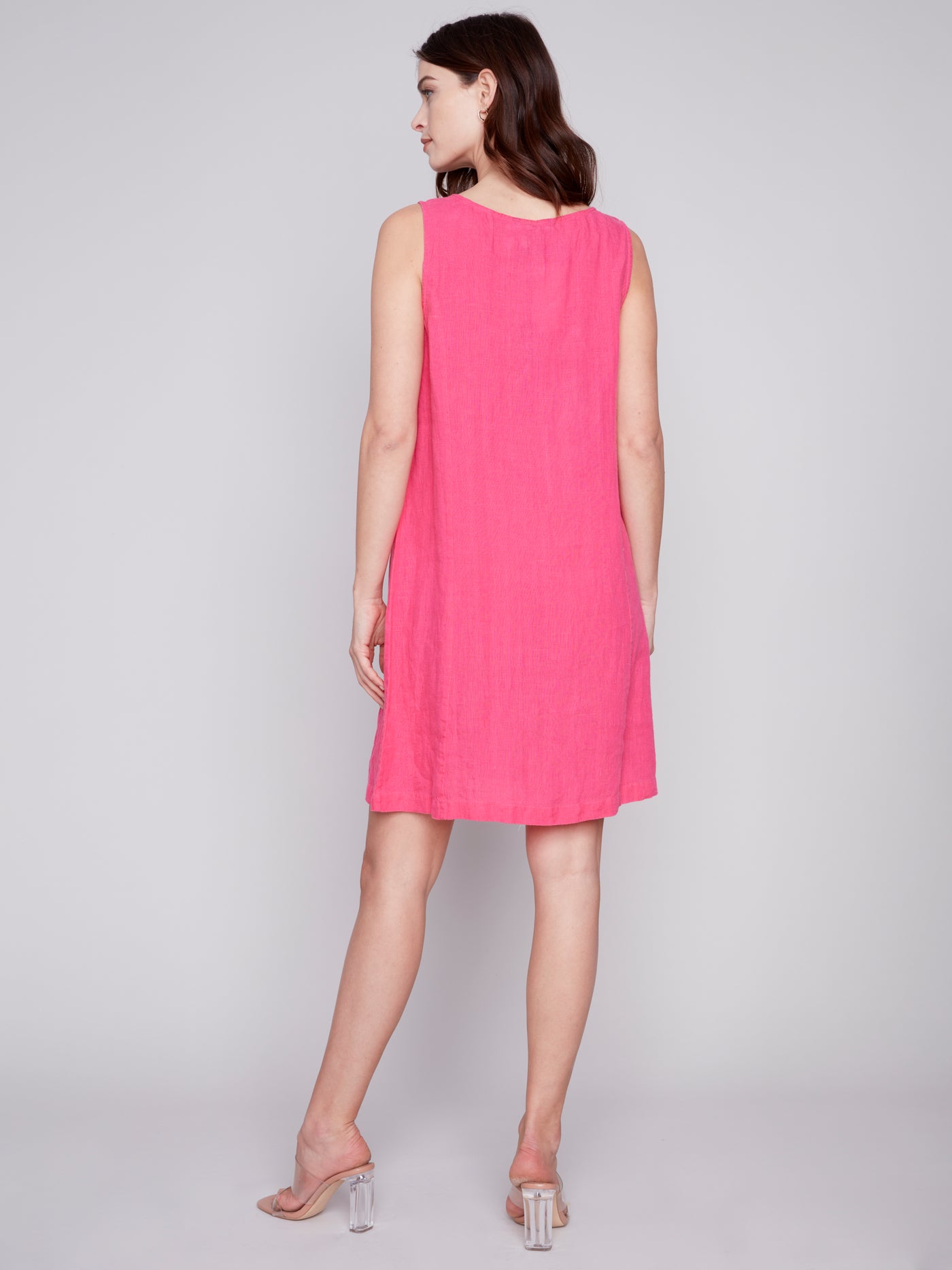 Charlie B Dress - Linen Solid - Pink Punch