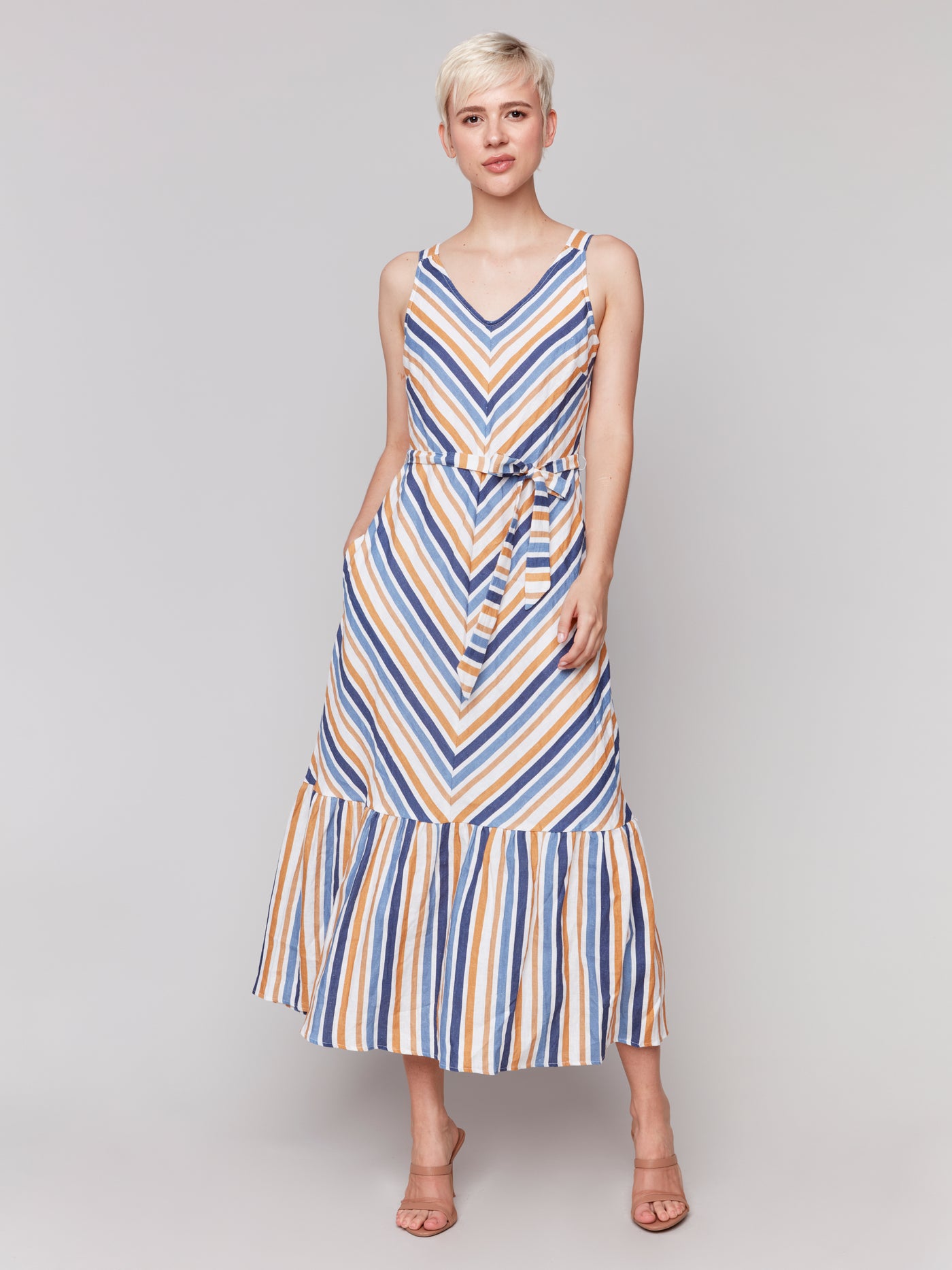 Charlie B Dress - Striped Maxi - Blue /Multi