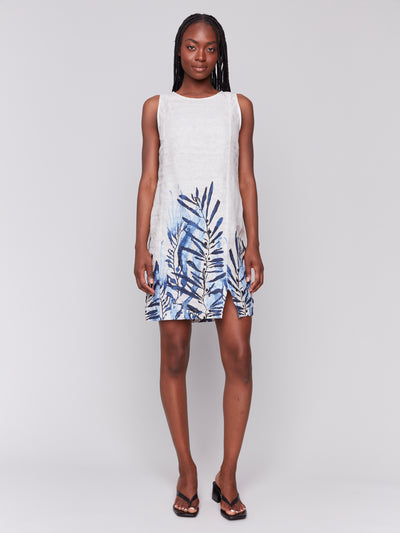 Charlie B Dress - Linen Blend Print - Palm