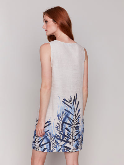 Charlie B Dress - Linen Blend Print - Palm