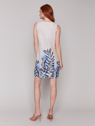 Charlie B Dress - Linen Blend Print - Palm