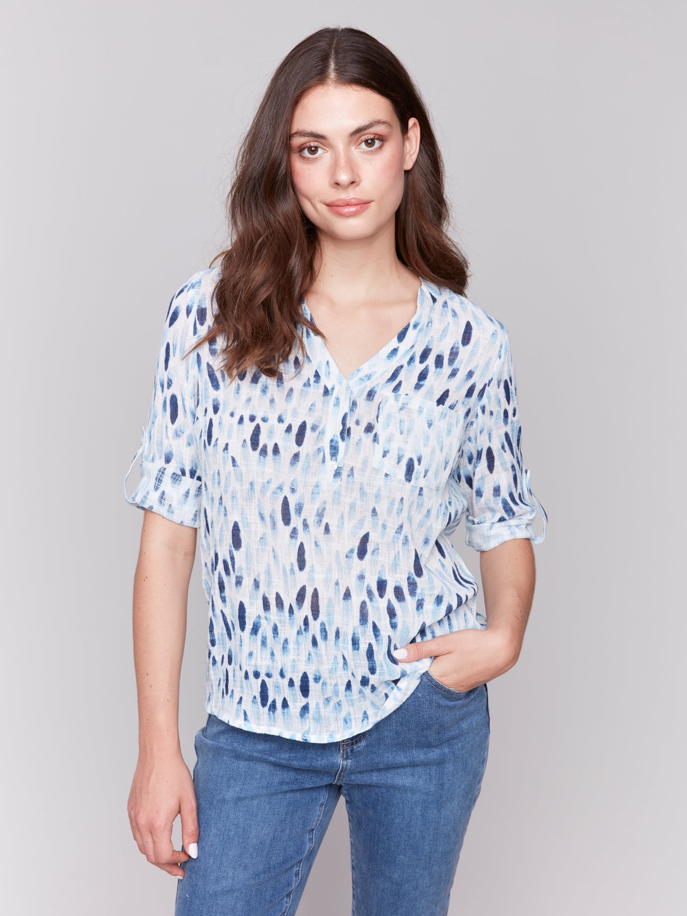 Charlie B Top - Lightweight Blouse - Blue