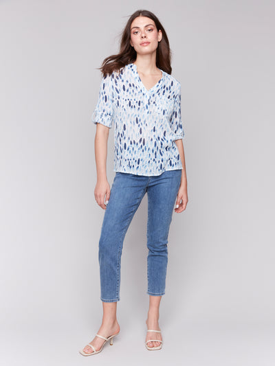 Charlie B Top - Lightweight Blouse - Blue