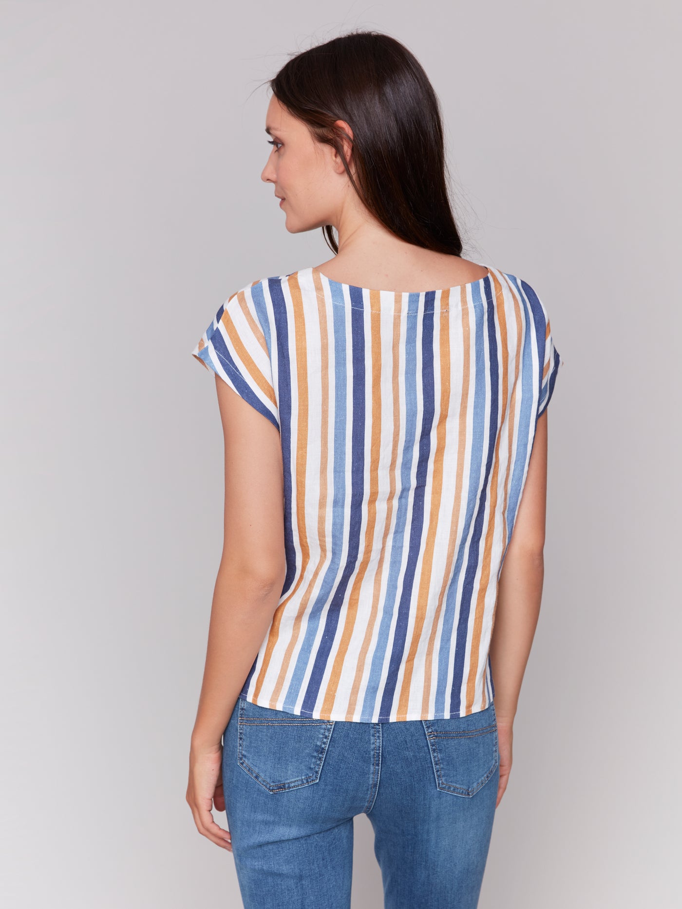 Charlie B Top - Front Tie - Denim