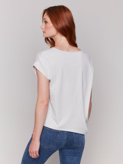 Charlie B Top - Side Tie Tee - Palm