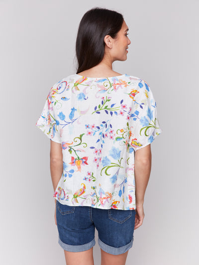 Charlie B Top - Linen Print - Utopia