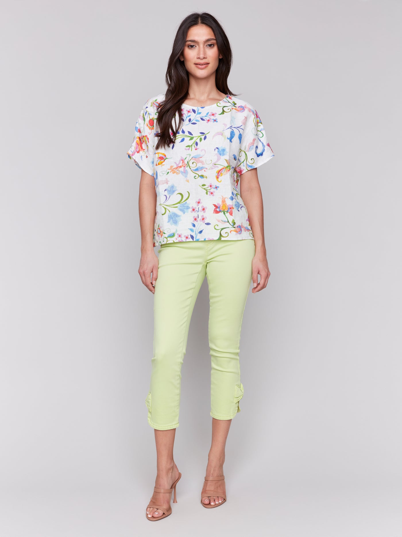 Charlie B Top - Linen Print - Utopia