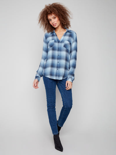 Charlie B Top - Plaid Shirt - Denim