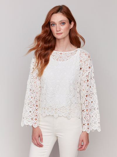 Charlie B Top - Crochet Knit - Natural