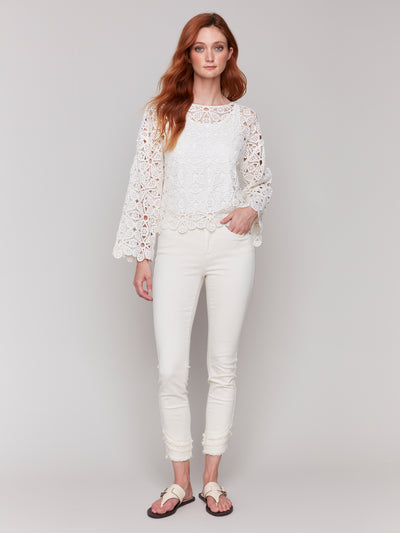 Charlie B Top - Crochet Knit - Natural