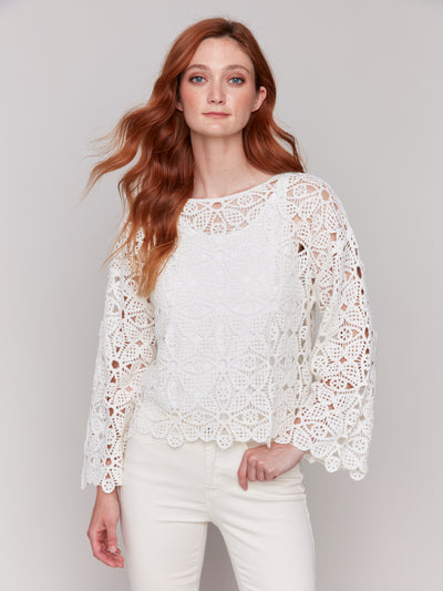 Charlie B Top - Crochet Knit - Natural