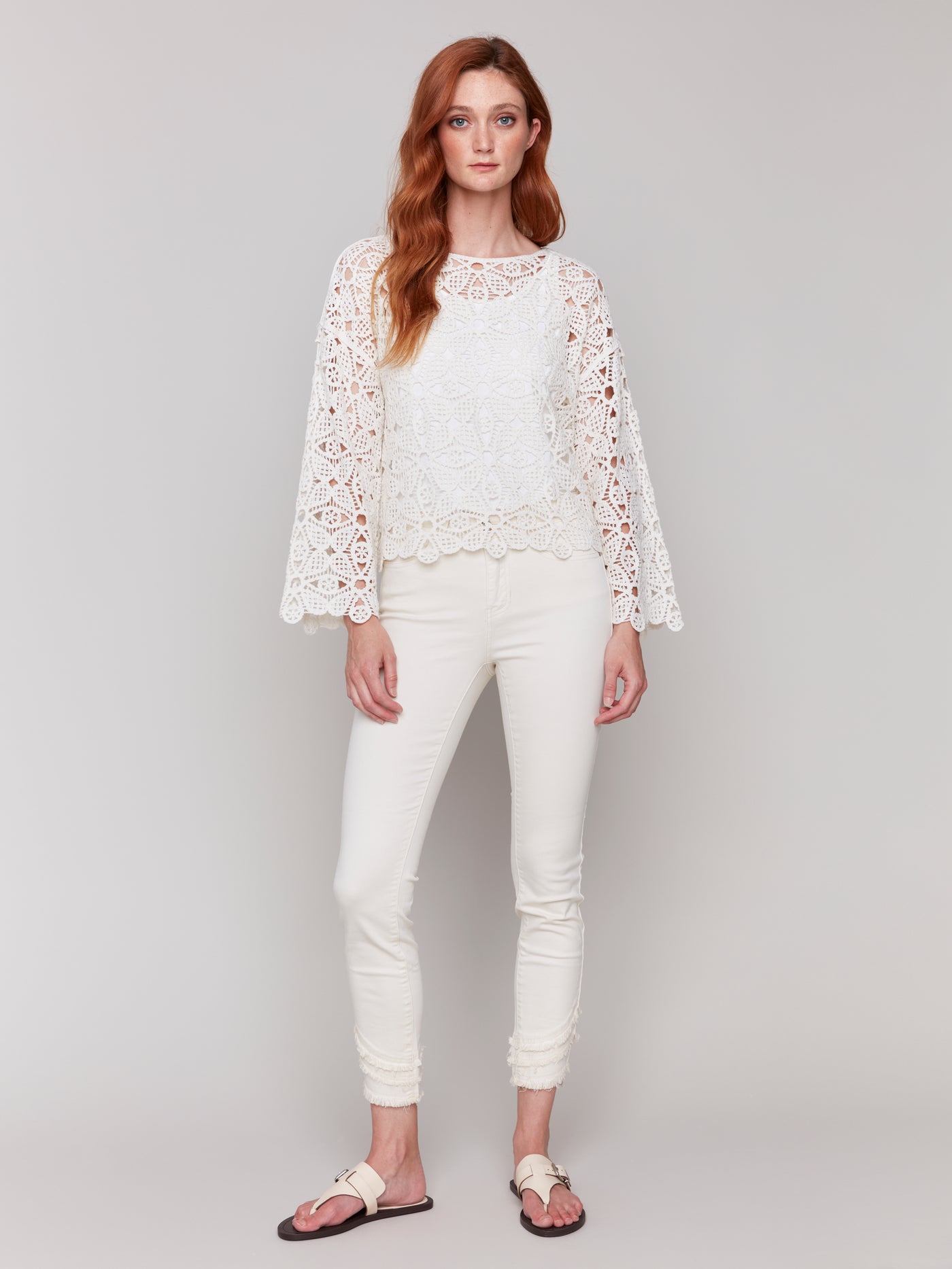 Charlie B Top - Crochet Knit - Natural