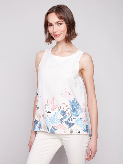 Charlie B Top - Border Print Linen - Supernova