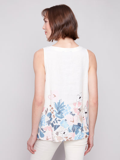 Charlie B Top - Border Print Linen - Supernova