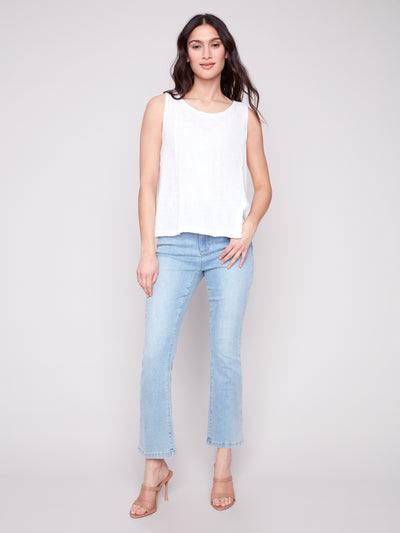 Charlie B Top - Linen Tank - White