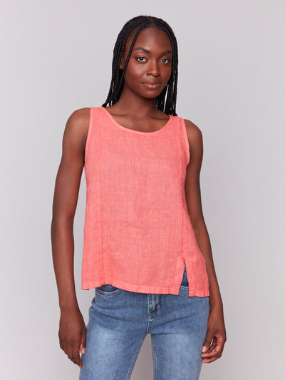 Charlie B Top - Linen Tank - Watermelon