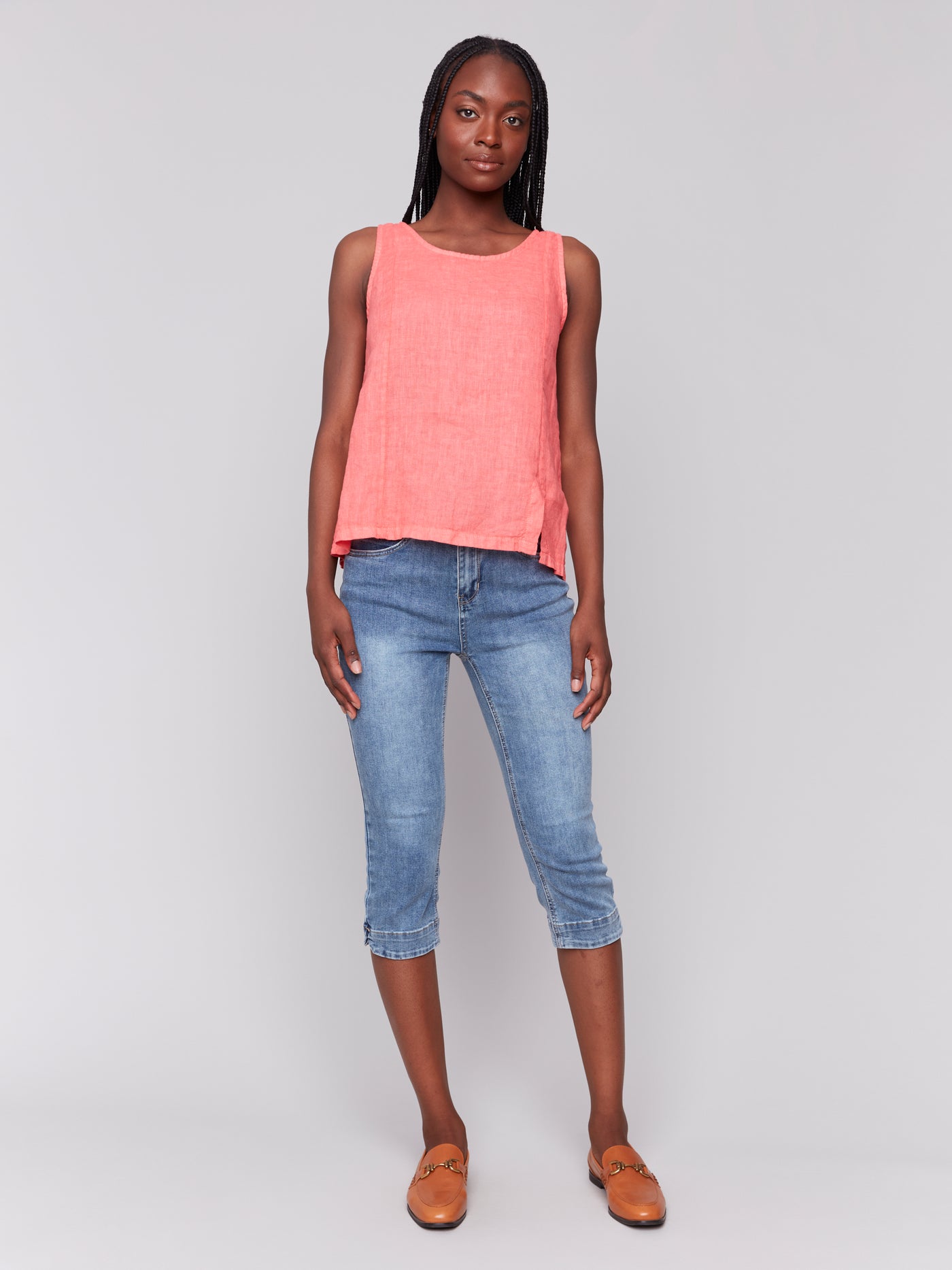 Charlie B Top - Linen Tank - Watermelon