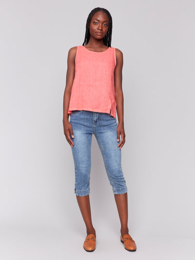 Charlie B Top - Linen Tank - Watermelon