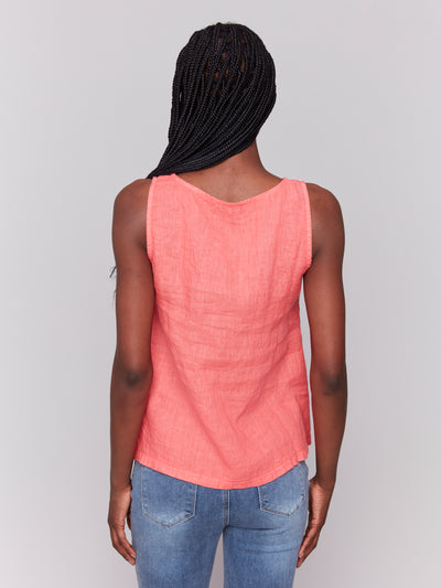 Charlie B Top - Linen Tank - Watermelon