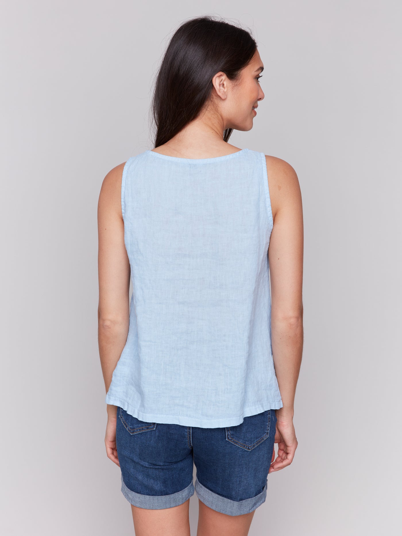 Charlie B Top - Linen Tank - Blue Bell