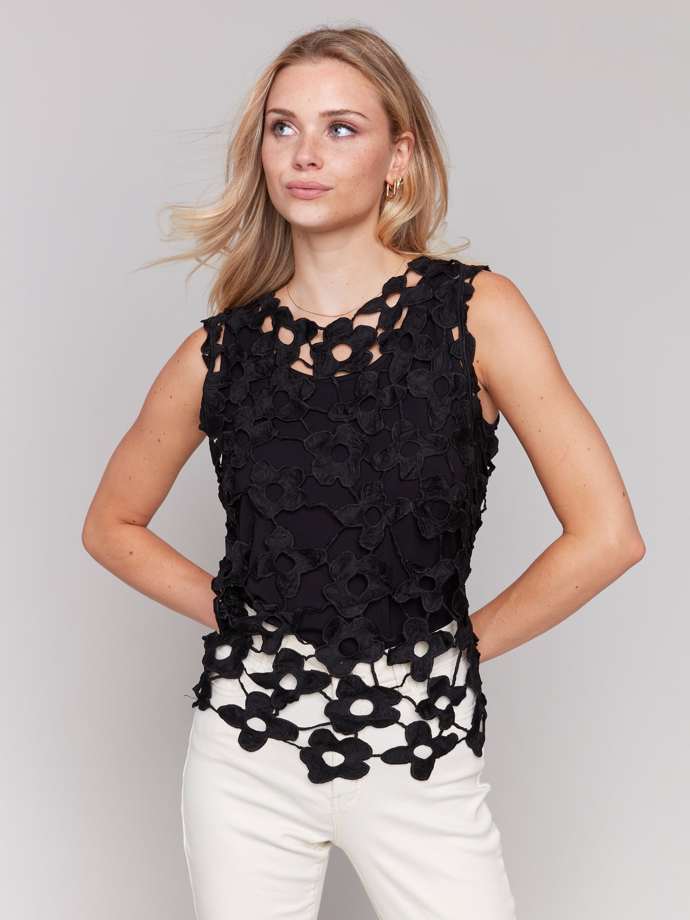 Charlie B Top - Crochet Crew - Black