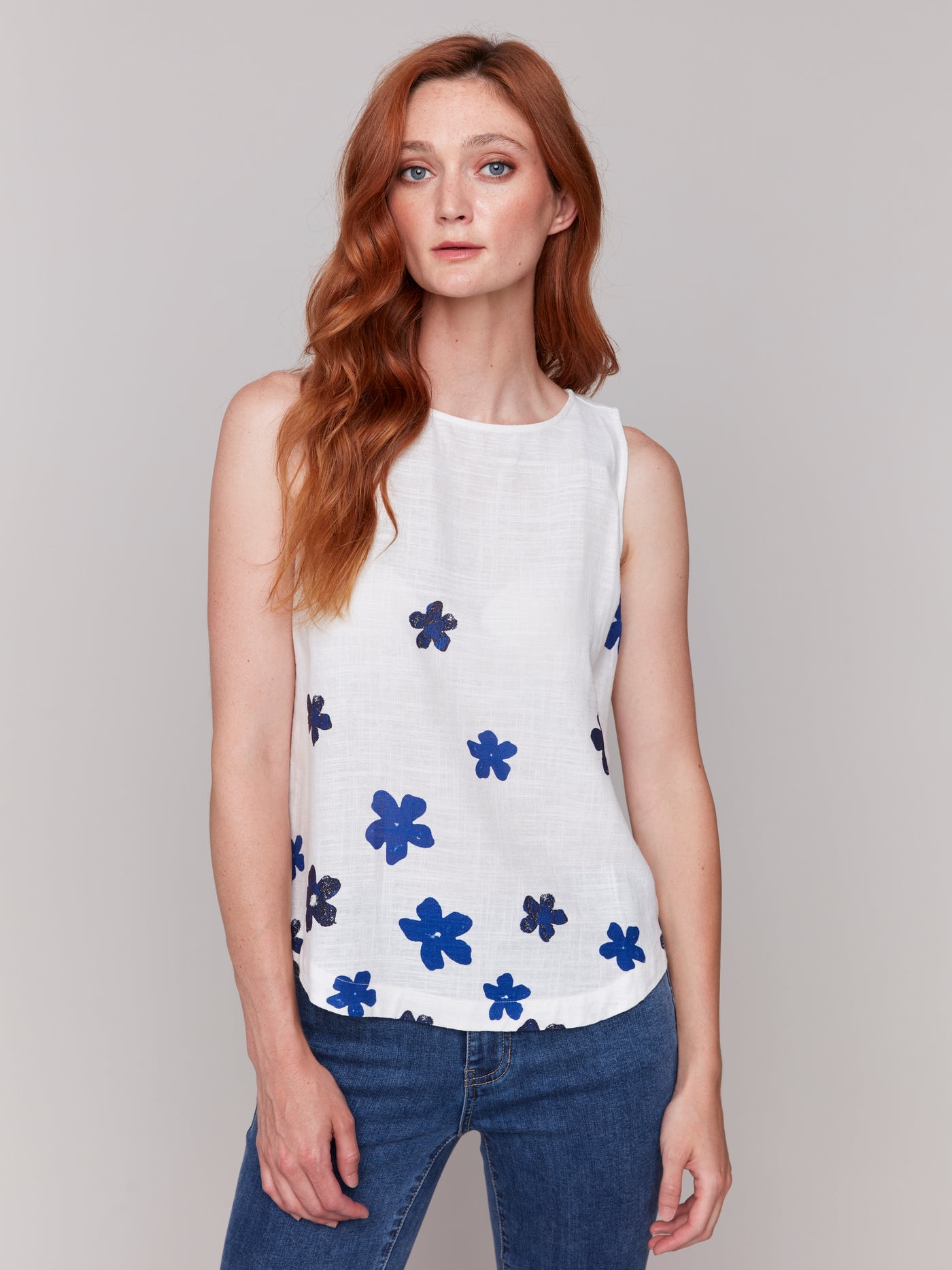 Charlie B Top - Print Tank - Coastal