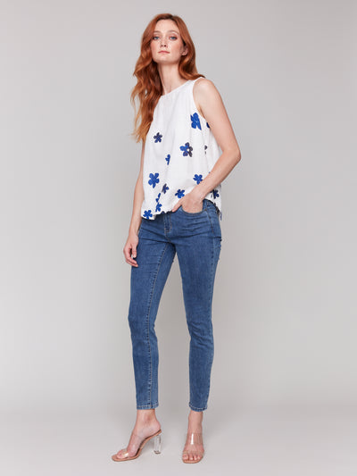 Charlie B Top - Print Tank - Coastal