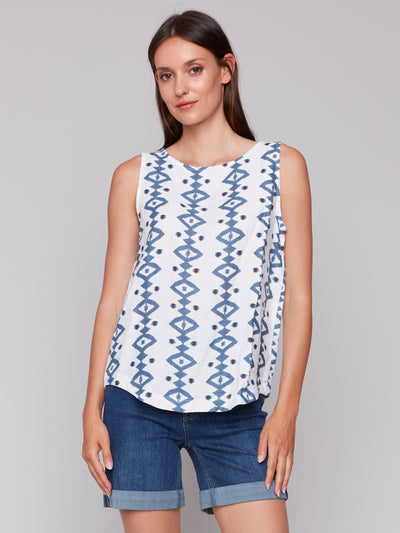 Charlie B Top - Print Tank - Geo