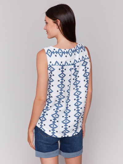 Charlie B Top - Print Tank - Geo