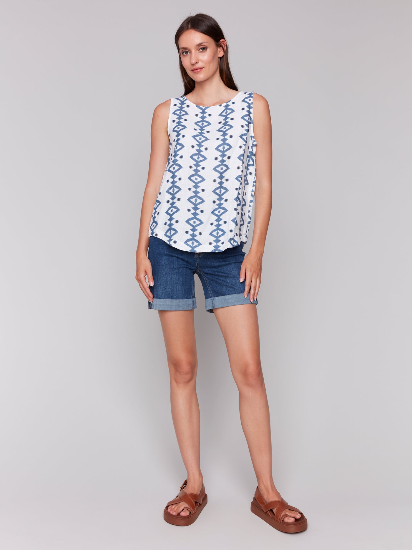 Charlie B Top - Print Tank - Geo