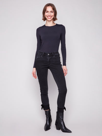 Charlie B Jean - 5 Pocket + Bow - Charcoal