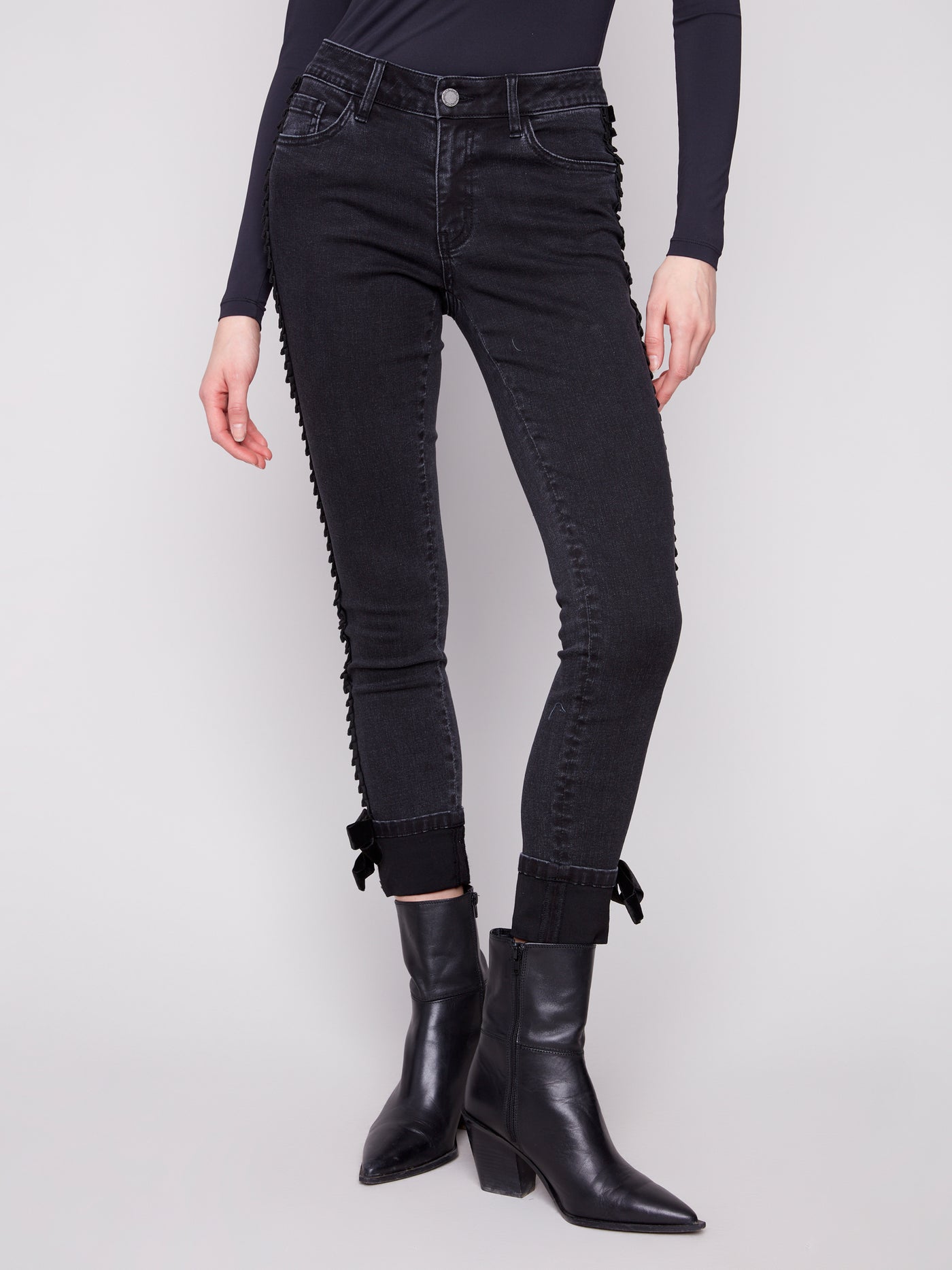 Charlie B Jean - 5 Pocket + Bow - Charcoal
