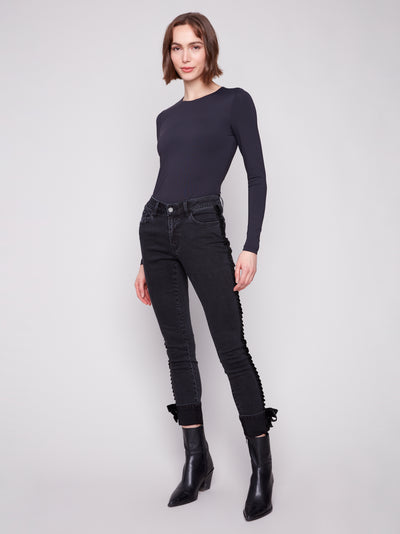 Charlie B Jean - 5 Pocket + Bow - Charcoal