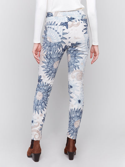 Charlie B Pant - Print Suede Jogger - Feather