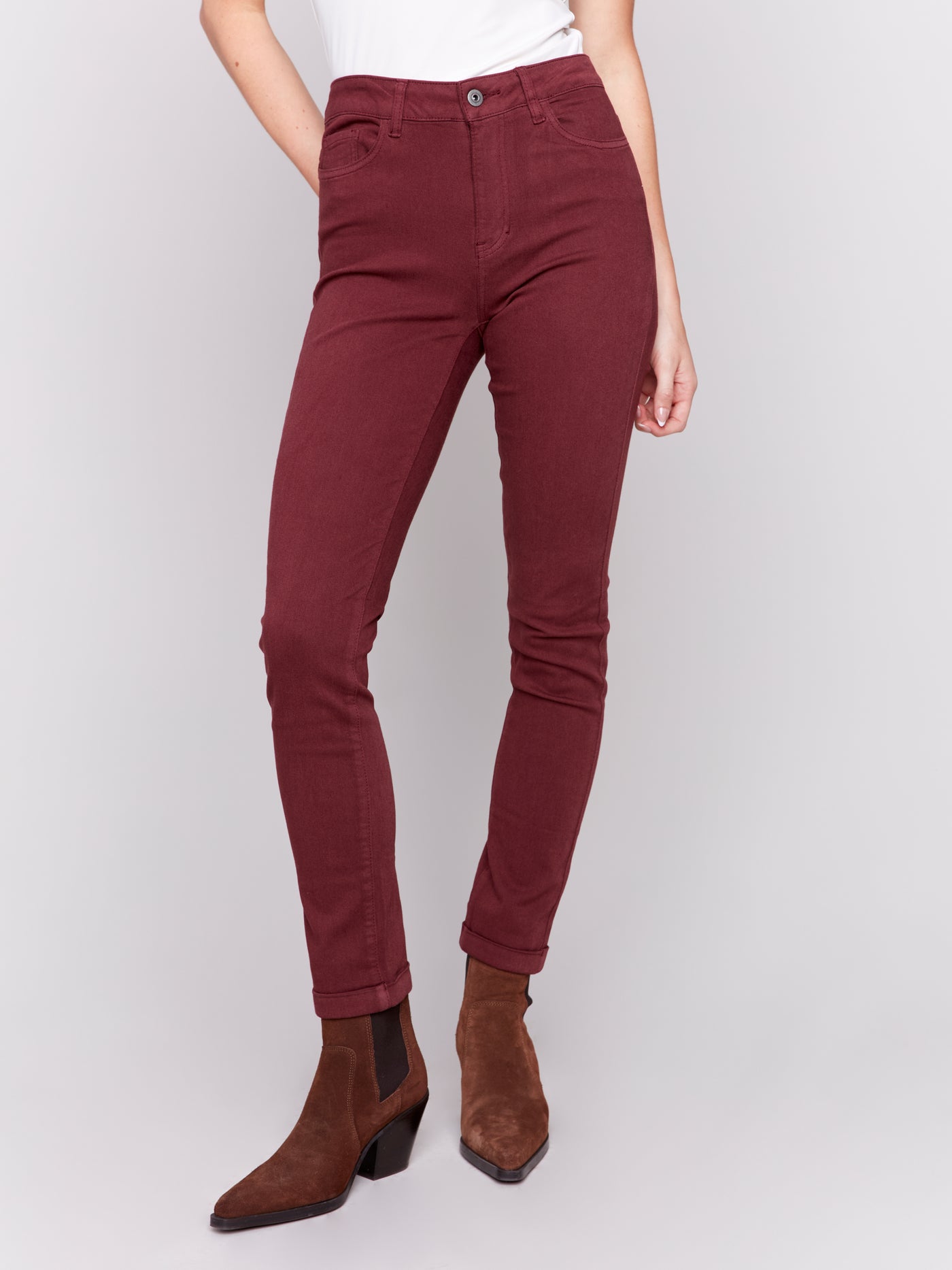 Charlie B Pant - Twill Jeans - Cabernet