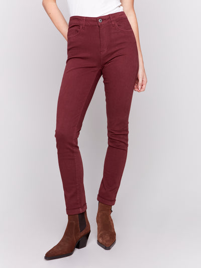 Charlie B Pant - Twill Jeans - Cabernet