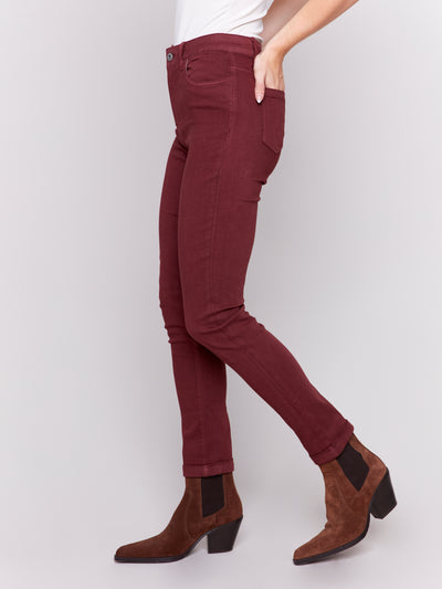 Charlie B Pant - Twill Jeans - Cabernet