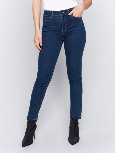 Charlie B Pant - Cuff Jeans - Dk. Blue