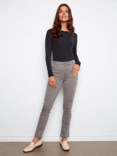 Charlie B Pant - Cuff Jean - Grey Smoke
