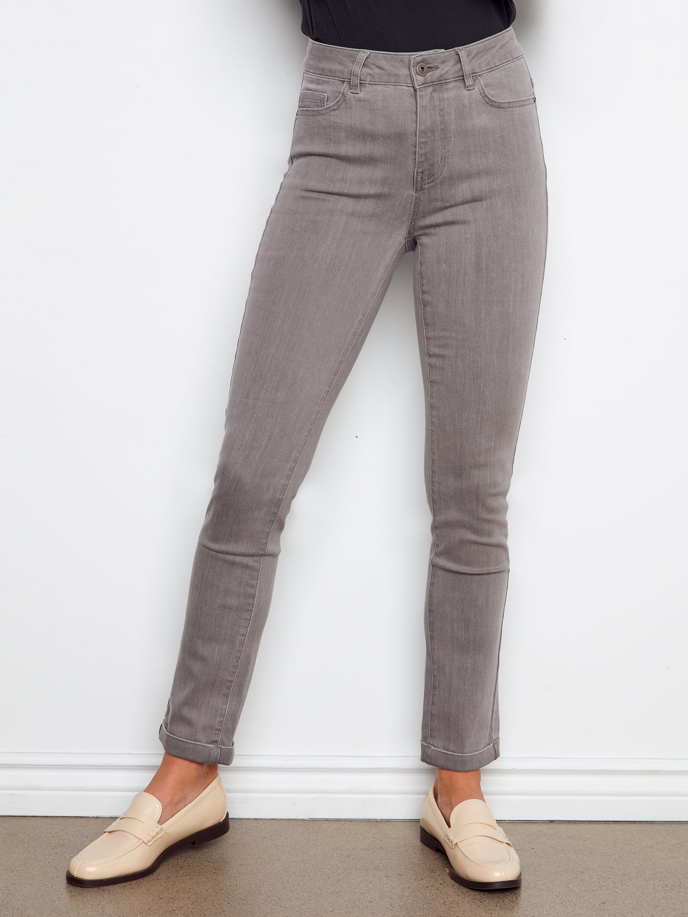 Charlie B Pant - Cuff Jean - Grey Smoke