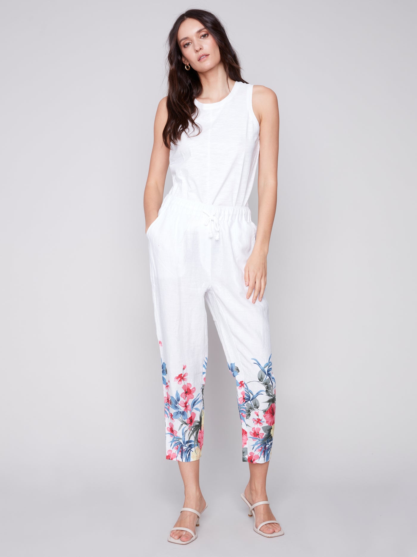 Charlie B Pant - Linen Pull On - Maui Print