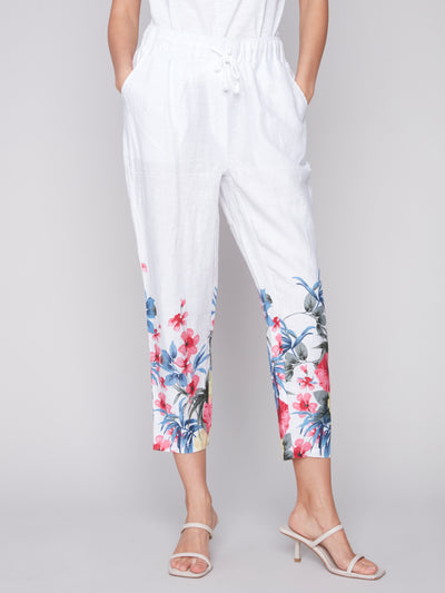 Charlie B Pant - Linen Pull On - Maui Print