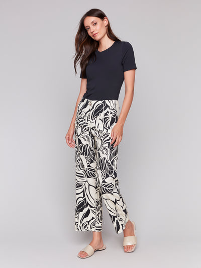 Charlie B Pant - Linen Blend Crop - Botanical