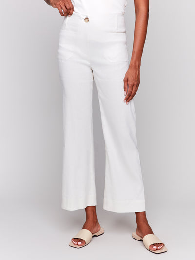 Charlie B Pant - Linen Blend Crop - Natural