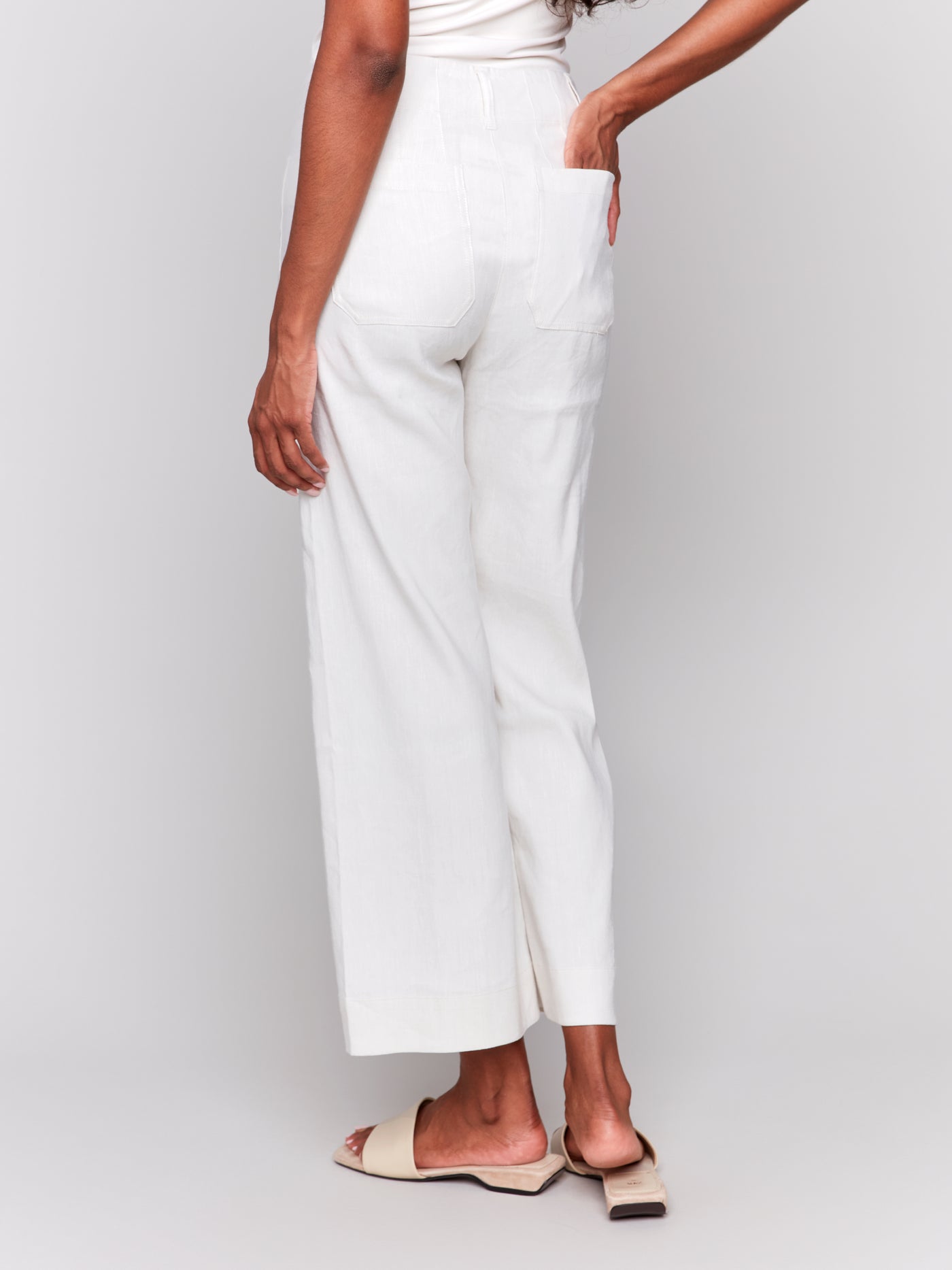 Charlie B Pant - Linen Blend Crop - Natural